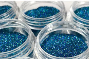 Blue AB Microfine Glitter, Elektra Cosmetics