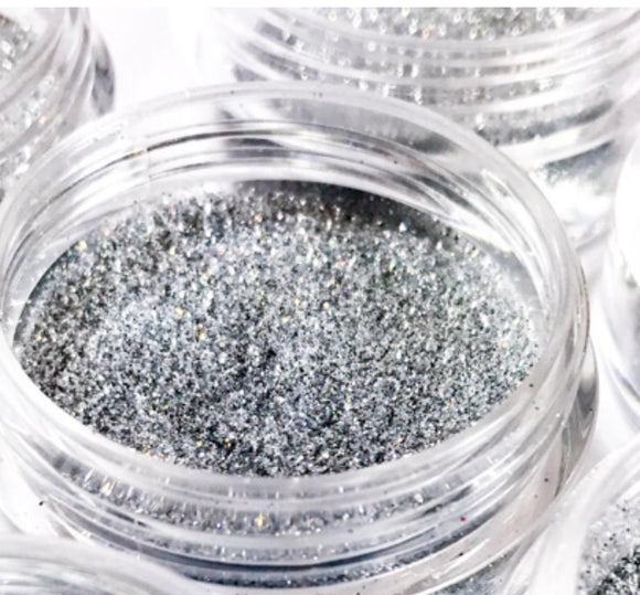 Pure Silver Microfine Glitter, Elektra Cosmetics